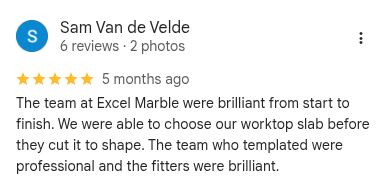 Google review from Sam Van de Velde