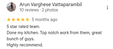 Google review from Arun Varghese