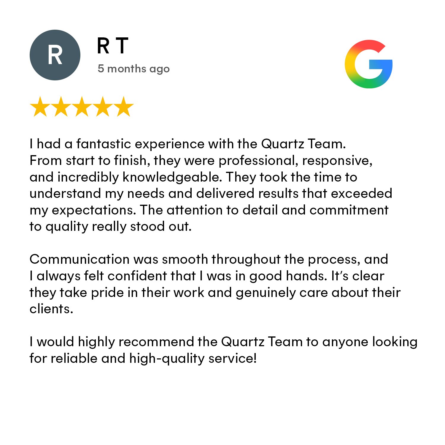 Google review screenshot 1 for VK Marble Group