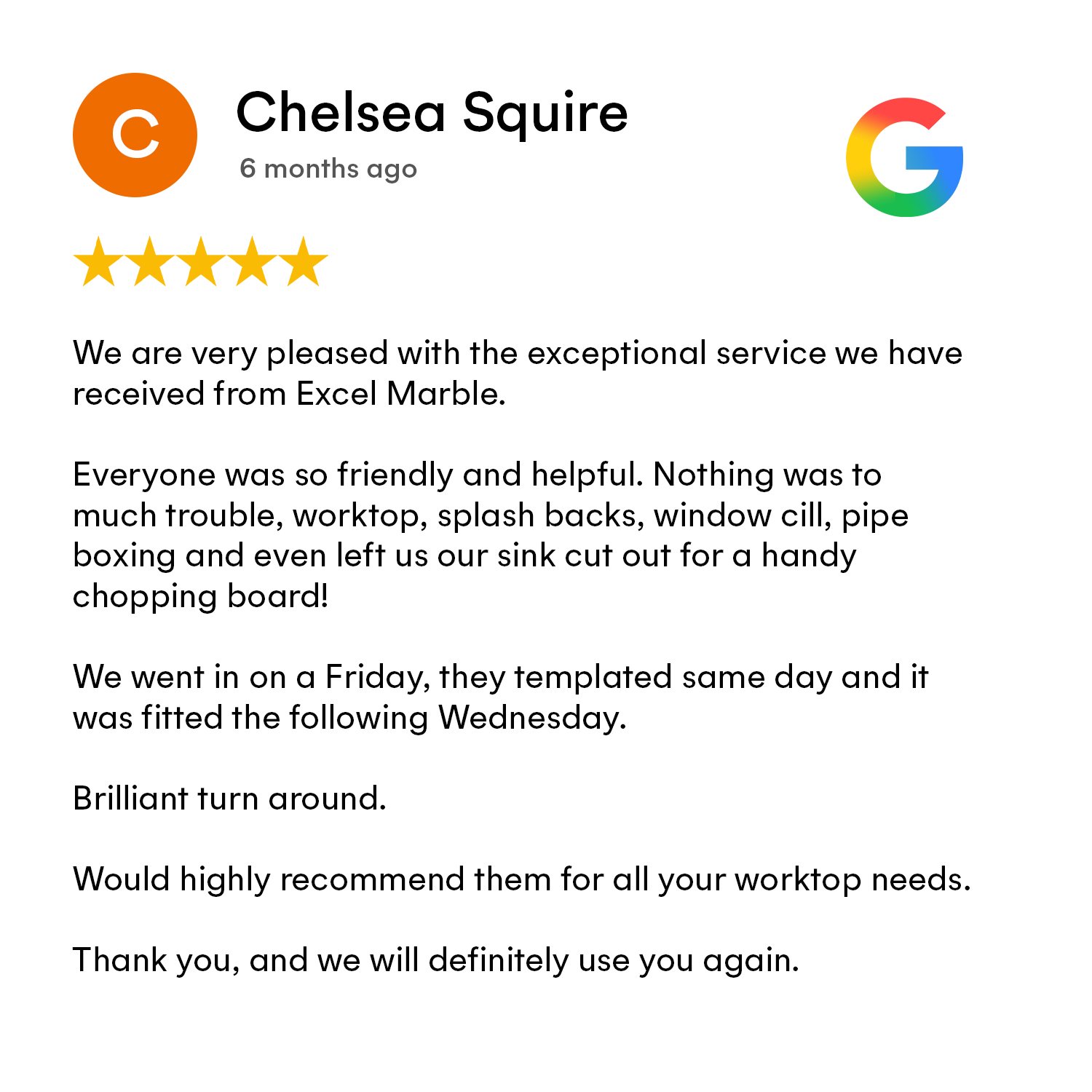 Google review screenshot 3 for VK Marble Group